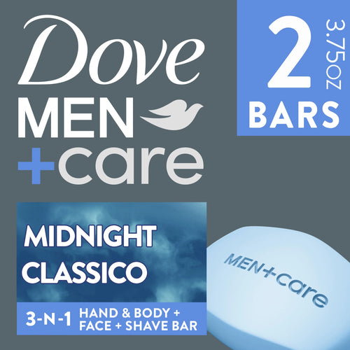 Hydrating Hand & Body Face + Shave Bar for Men Midnight Classico, 2 Bars